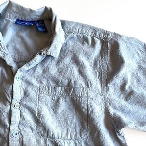 Vintage Ocean Pacific OP textured blue shirt sleeve button up size large